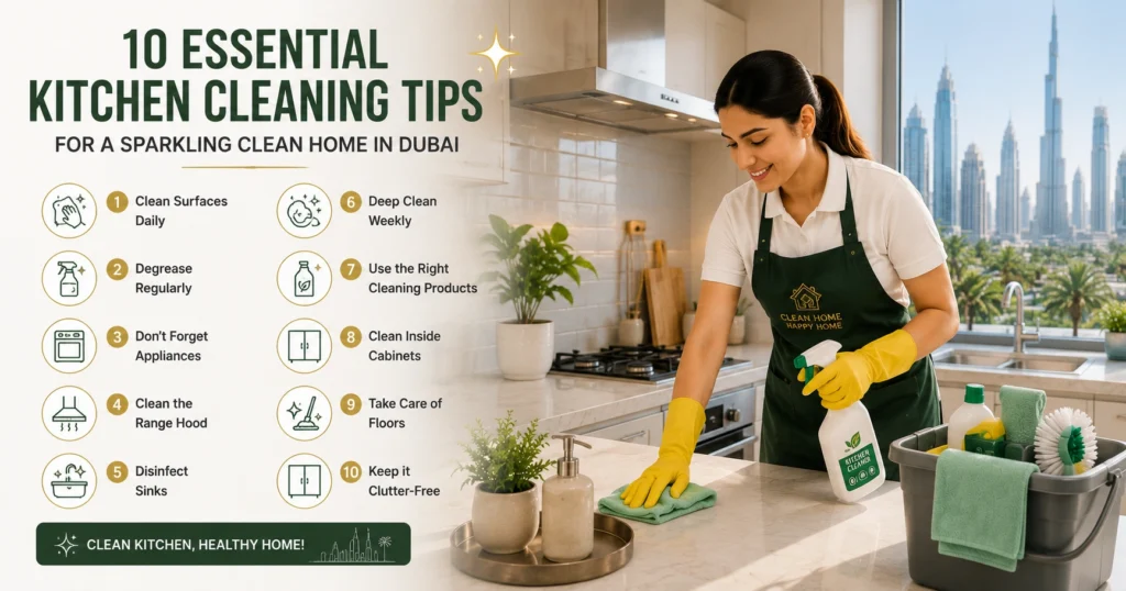10 Essential Kitchen Cleaning Tips for a Sparkling Clean Home in Dubai